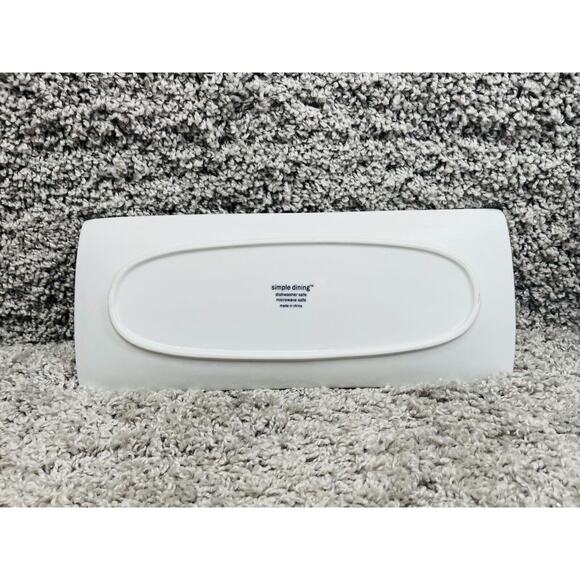 Simple Dining Ceramic White Concaved Rectangle Platter Serving Plate 14"X6" - Picture 9 of 9